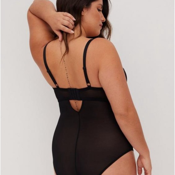Torrid Black Mesh Strappy Bodysuit - Picture 2 of 5